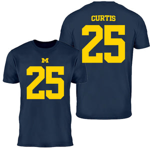 Valiant University of Michigan Football Mason Curtis #25 Youth Jersey Tee