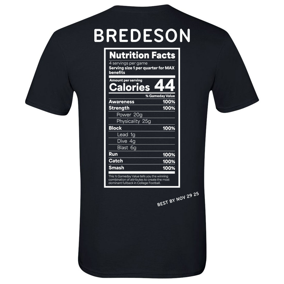 Valiant University of Michigan Football Max Bredeson "Wonder Bredeson" Left Chest Tee - Black Back