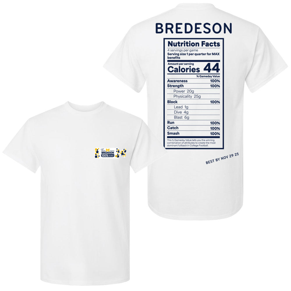 Valiant University of Michigan Football Max Bredeson "Wonder Bredeson" Left Chest Tee - White 