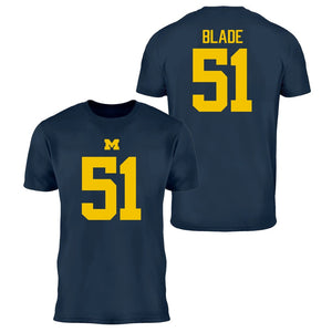 Valiant University of Michigan Football McHale Blade #51 Jersey Tee