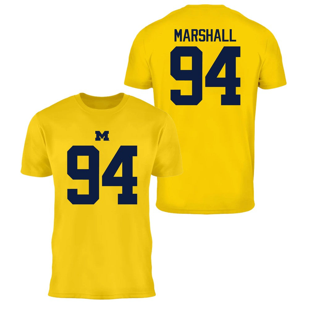 Valiant University of Michigan Football Nate Marshall #94 Jersey Tee