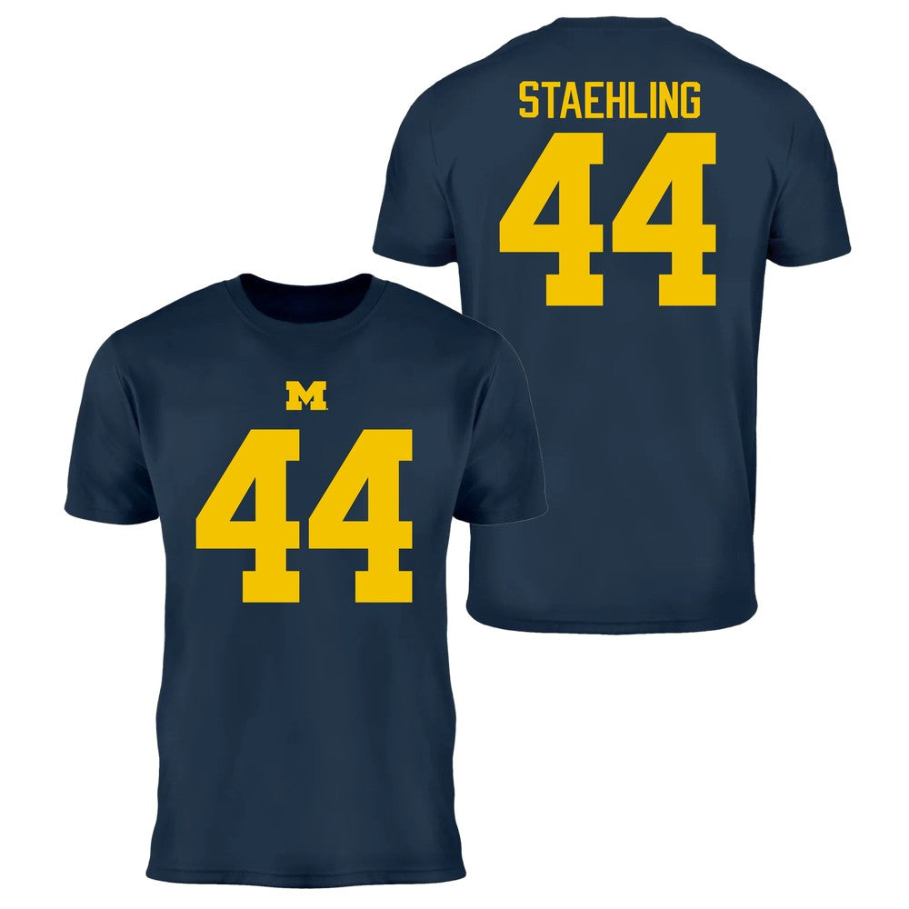 Valiant University of Michigan Football Nathaniel Staehling #44 Jersey Tee