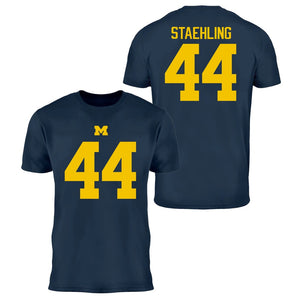 Valiant University of Michigan Football Nathaniel Staehling #44 Jersey Tee