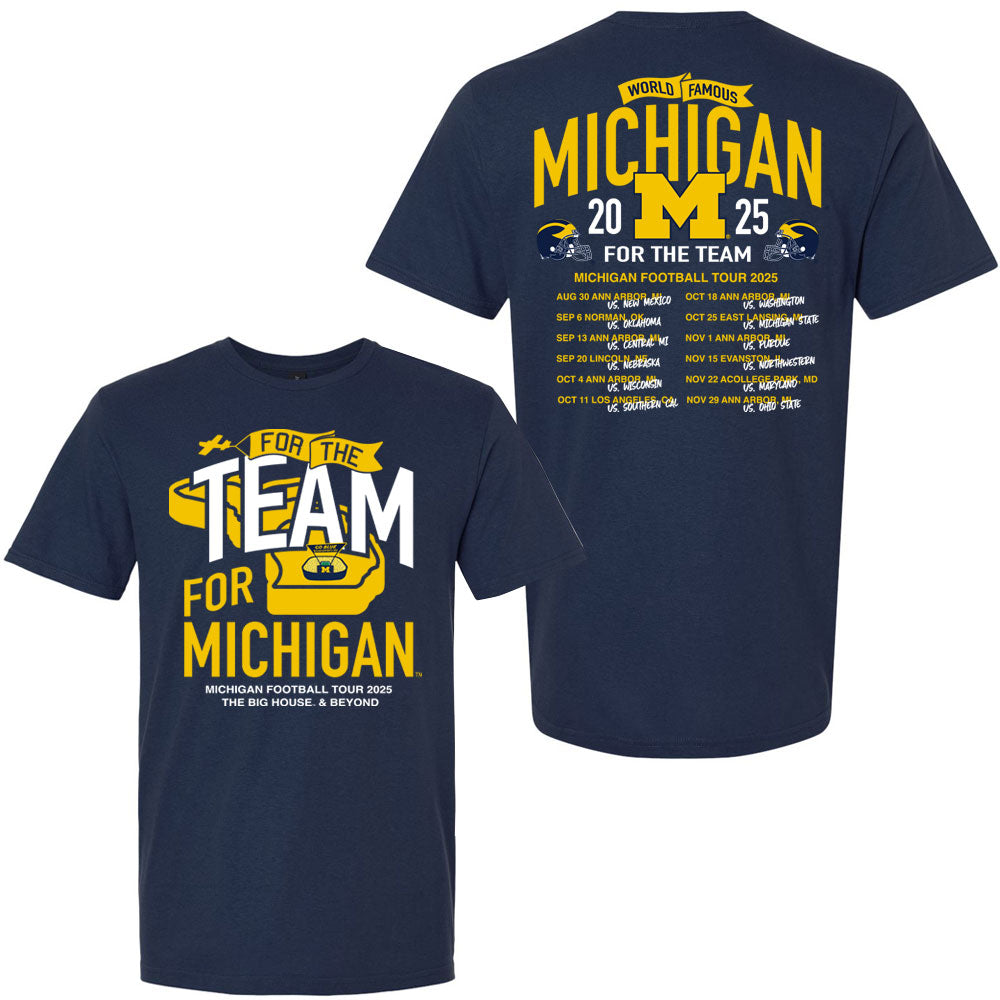 Valiant University of Michigan Football Navy 2025 Schedule Tee