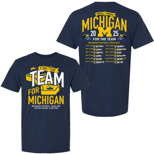 Valiant University of Michigan Football Navy 2025 Schedule Tee