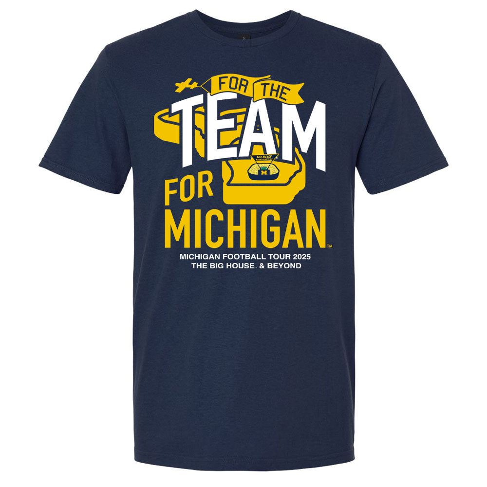 Valiant University of Michigan Football Navy 2025 Schedule Tee Front