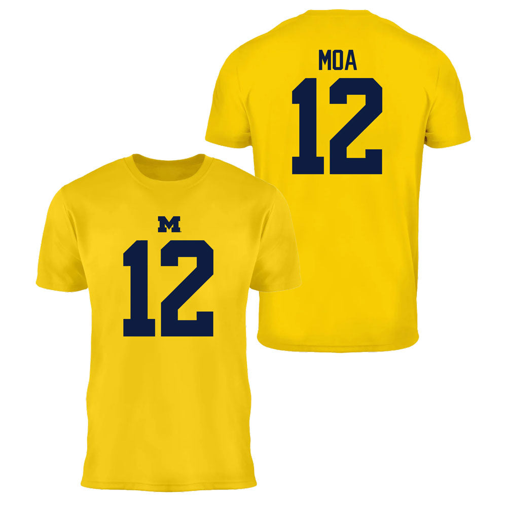 Valiant University of Michigan Football Salesi Moa #12 Jersey Tee