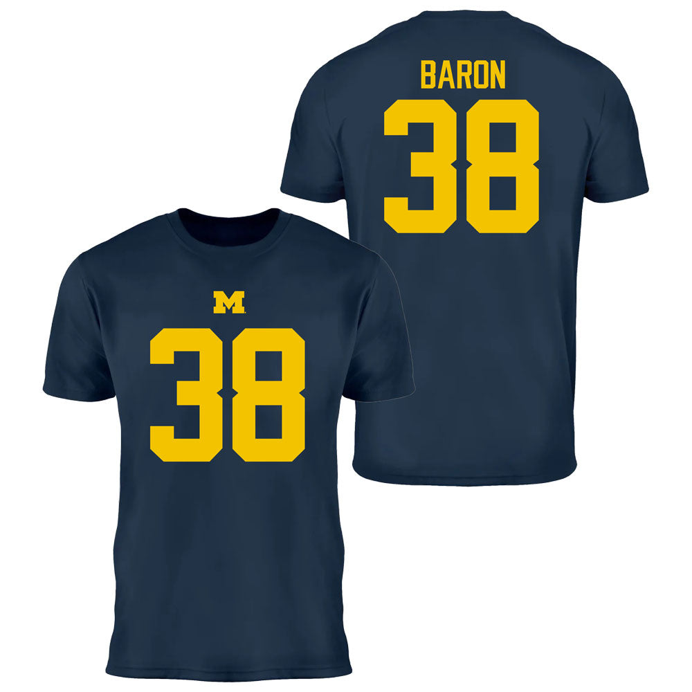 Valiant University of Michigan Football Sam Baron #38 Jersey Tee