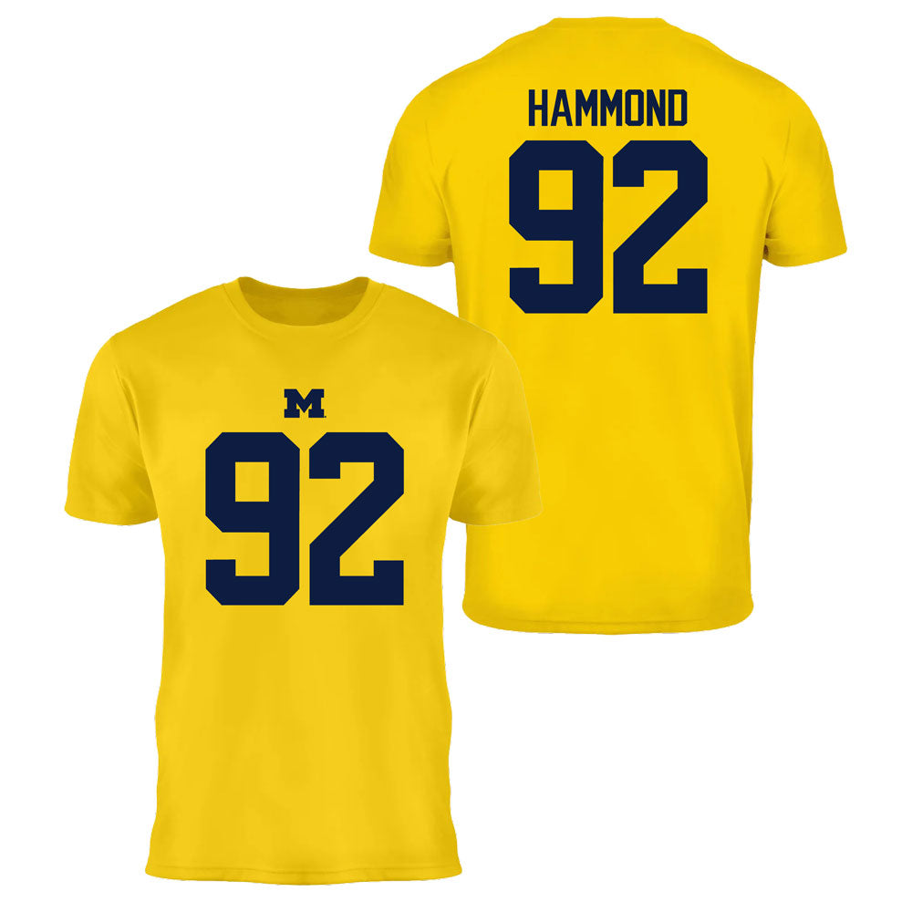 Valiant University of Michigan Football Ted Hammond #92 Jersey Tee