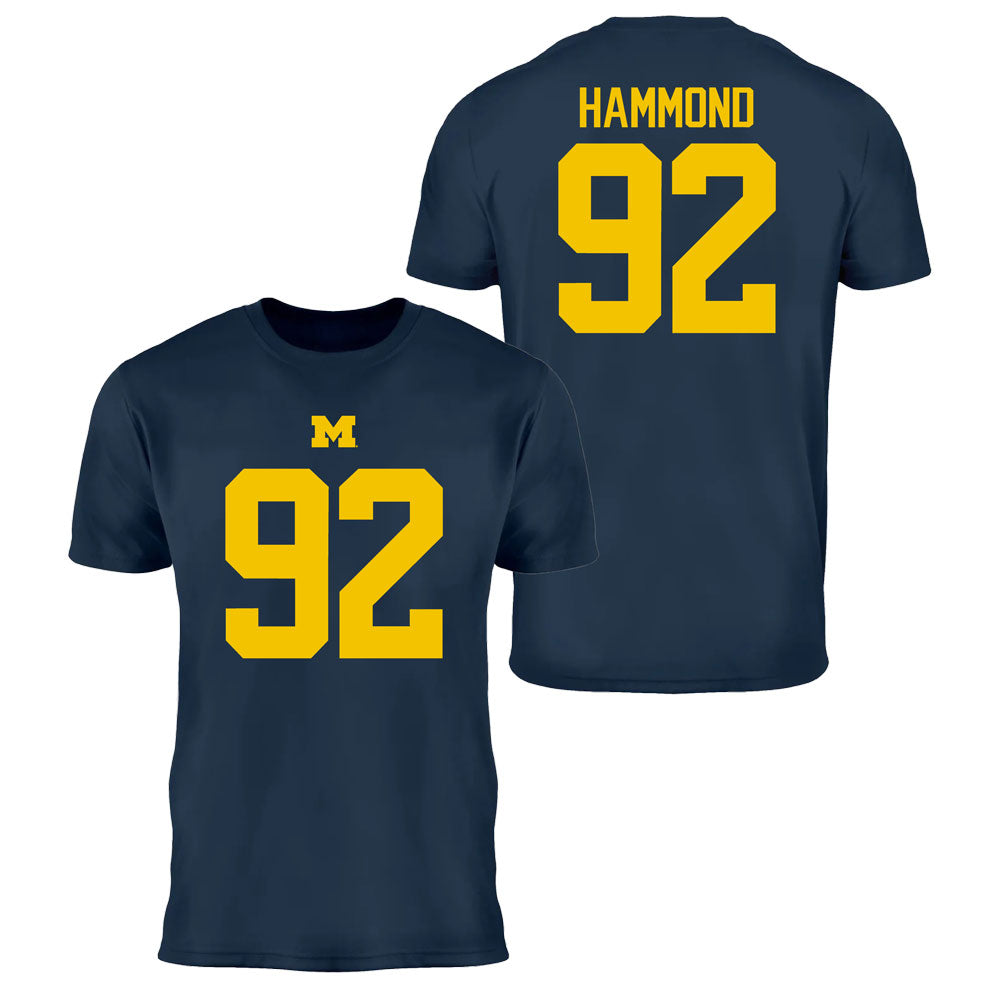 Valiant University of Michigan Football Ted Hammond #92 Jersey Tee
