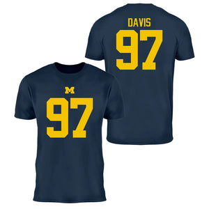 Valiant University of Michigan Football Titan Davis #97 Jersey Tee
