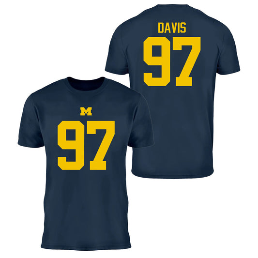 Valiant University of Michigan Football Titan Davis #97 Jersey Tee