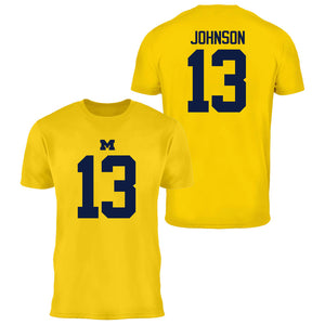 Valiant University of Michigan Football Travis Johnson #13 Jersey Tee