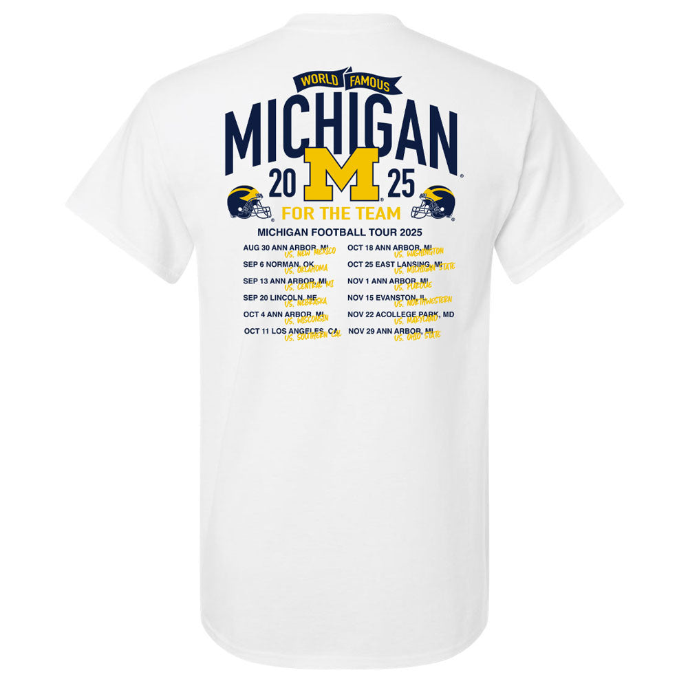 Valiant University of Michigan Football White 2025 Schedule Tee Back