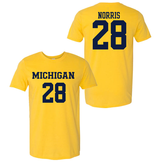 Valiant University of Michigan Lacrosse Calli Norris #28 Jersey Tee