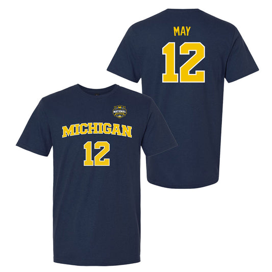 Valiant University of Michigan Men's Basketball 2025-2026 National Champions Charlie May Jersey Tee