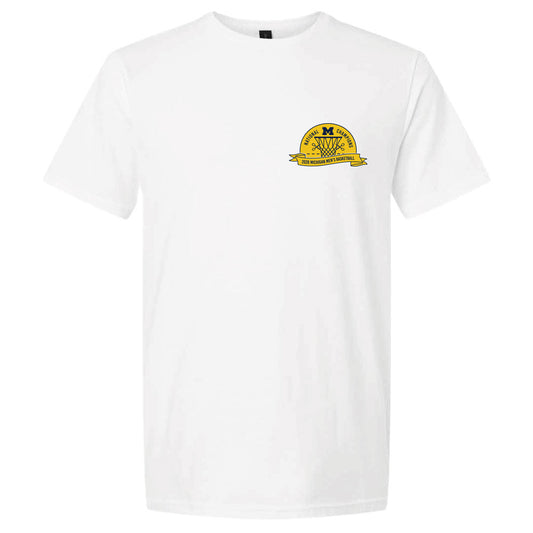 Valiant University of Michigan Men's Basketball 2025-2026 National Champions "Cut The Nets" Left Chest Tee