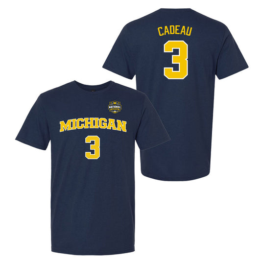 Valiant University of Michigan Men's Basketball 2025-2026 National Champions Elliot Cadeau Jersey Tee