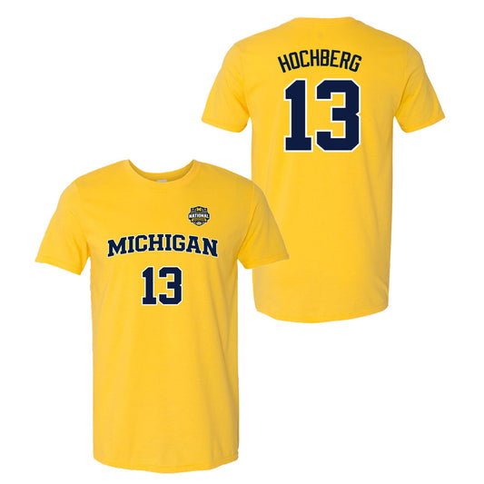 Valiant University of Michigan Men's Basketball 2025-2026 National Champions Harrison Hochberg Jersey Tee