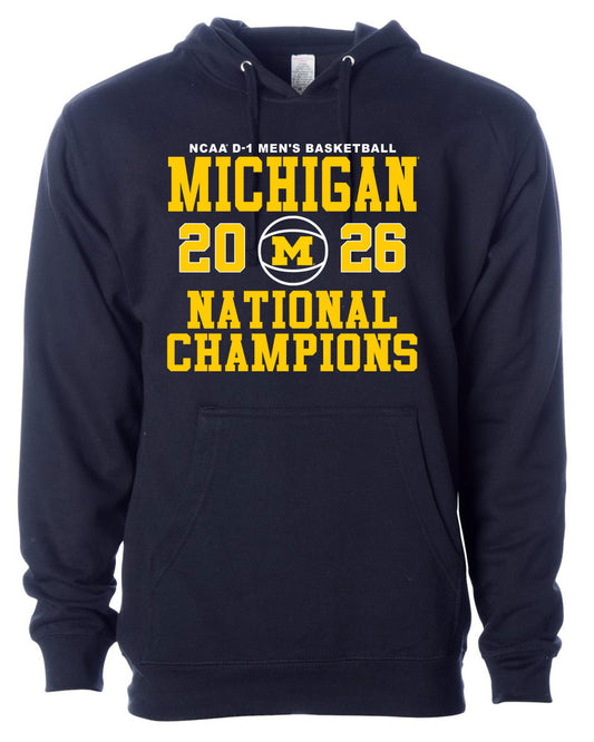 Valiant University of Michigan Men's Basketball 2025-2026 National Champions Hooded Sweatshirt