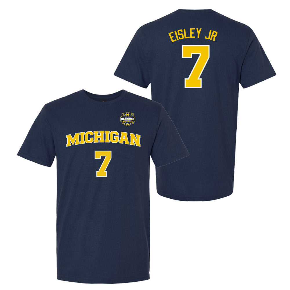 Valiant University of Michigan Men's Basketball 2025-2026 National Champions Howard Eisley Jr Jersey Tee