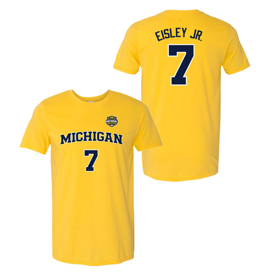 Valiant University of Michigan Men's Basketball 2025-2026 National Champions Howard Eisley Jr Jersey Tee