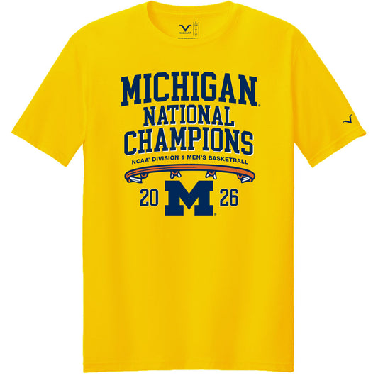 Valiant University of Michigan Men's Basketball 2025-2026 National Champions Maize Tee