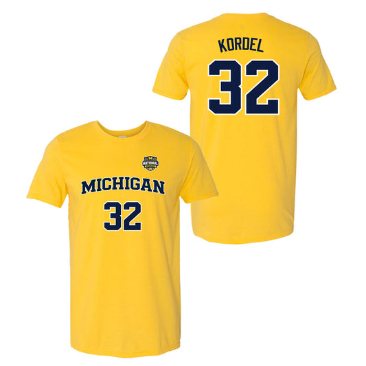 Valiant University of Michigan Men's Basketball 2025-2026 National Champions Malick Kordel Jersey Tee