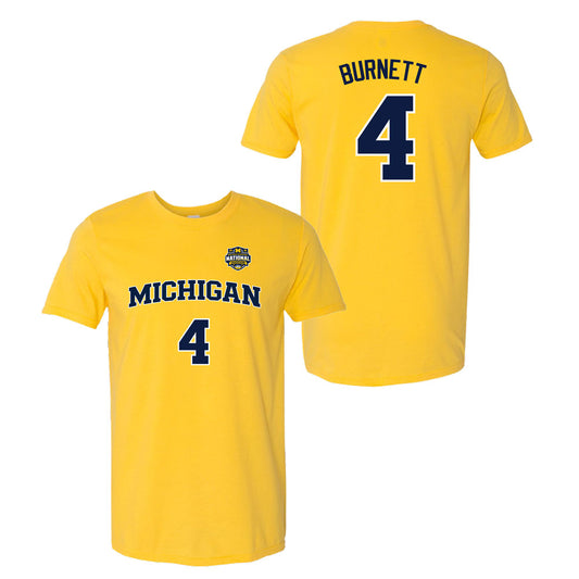 Valiant University of Michigan Men's Basketball 2025-2026 National Champions Nimari Burnett Jersey Tee