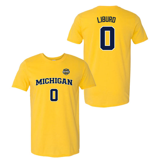 Valiant University of Michigan Men's Basketball 2025-2026 National Champions Ricky Liburd Jersey Tee