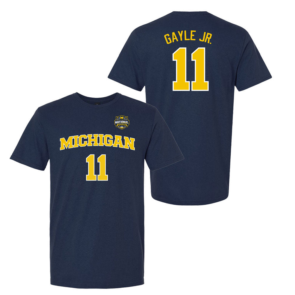 Valiant University of Michigan Men's Basketball 2025-2026 National Champions Roddy Gayle Jr. Jersey Tee