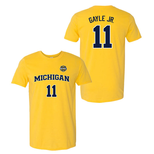 Valiant University of Michigan Men's Basketball 2025-2026 National Champions Roddy Gayle Jr. Jersey Tee
