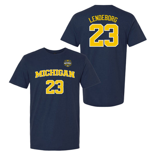 Valiant University of Michigan Men's Basketball 2025-2026 National Champions Yaxel Lendeborg Jersey Tee