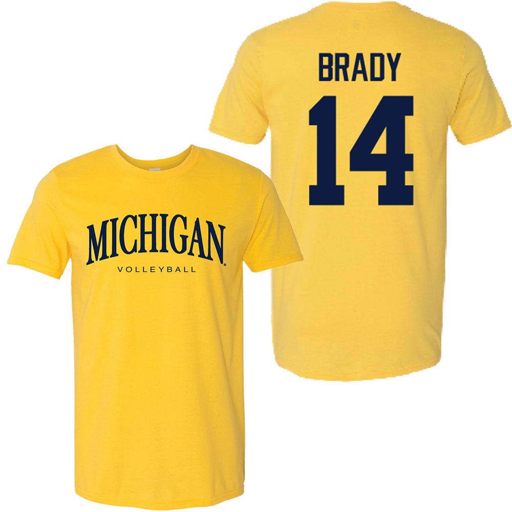 Valiant University of Michigan Volleyball Hannah Brady #14 Wordmark Sport Tee