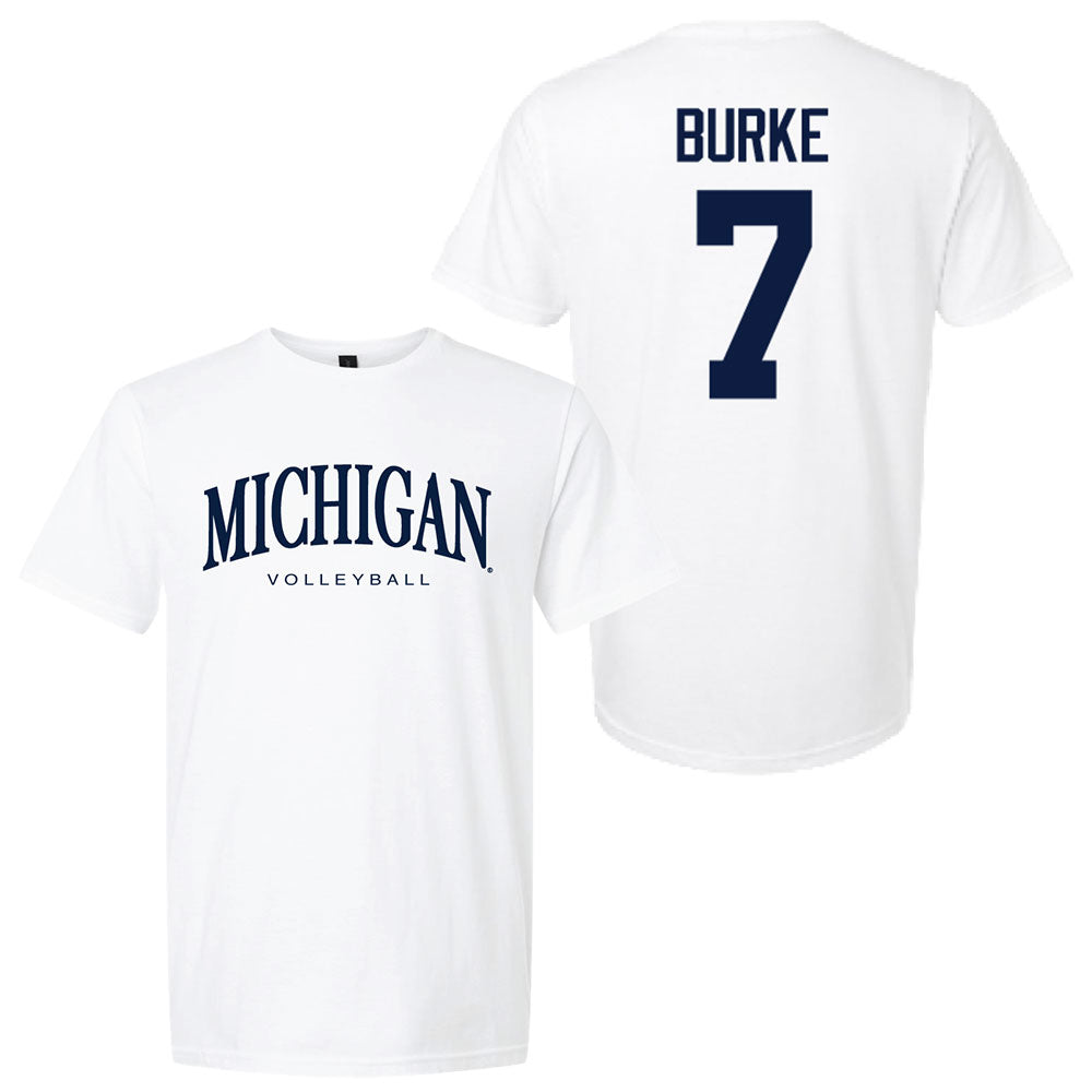 Valiant University of Michigan Volleyball Morgan Burke #7 Wordmark Sport Tee