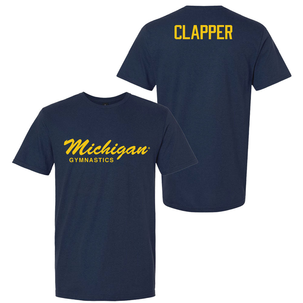 Valiant University of Michigan Gymnastics Lily Clapper Script Michigan Sport Tee