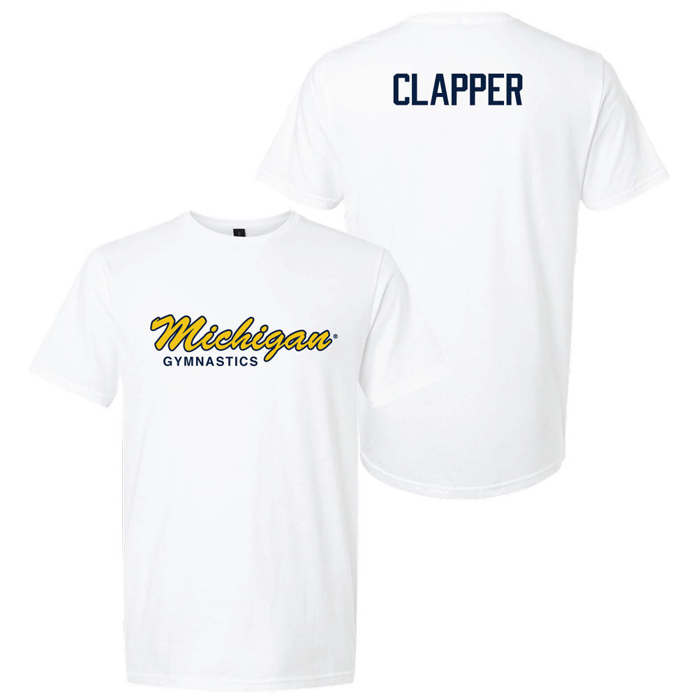 Valiant University of Michigan Gymnastics Lily Clapper Script Michigan Sport Tee
