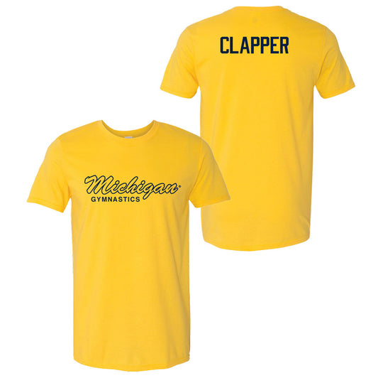Valiant University of Michigan Gymnastics Lily Clapper Script Michigan Sport Tee