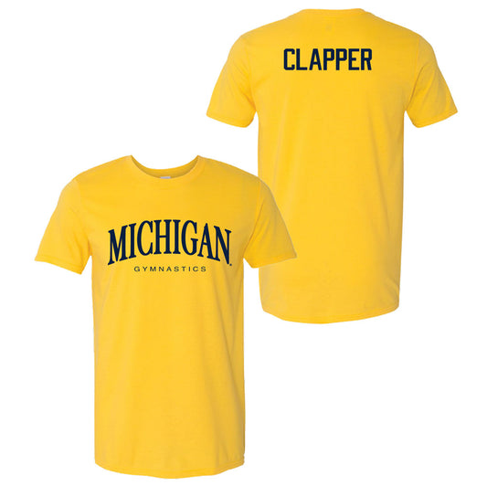 Valiant University of Michigan Gymnastics Lily Clapper Wordmark Sport Tee
