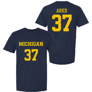 Valiant University of Michigan Lacrosse Emma Arico #37 Jersey Tee