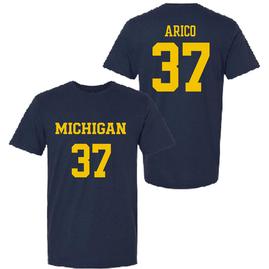 Valiant University of Michigan Lacrosse Emma Arico #37 Jersey Tee