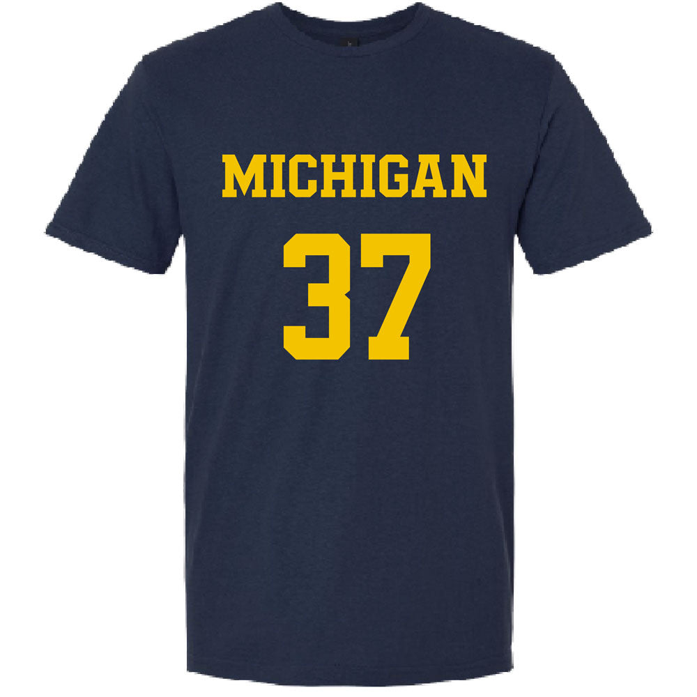 Valiant University of Michigan Lacrosse Emma Arico #37 Jersey Tee