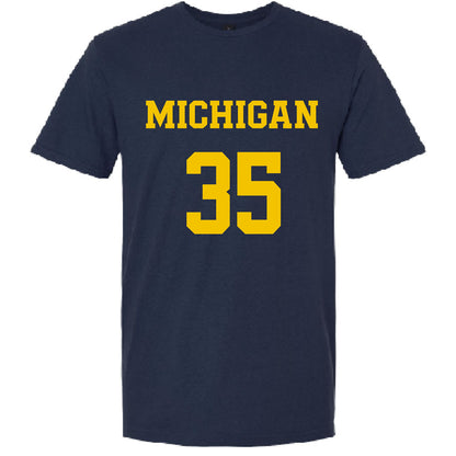 Valiant University of Michigan Lacrosse Emma Bradbury #35 Jersey Tee