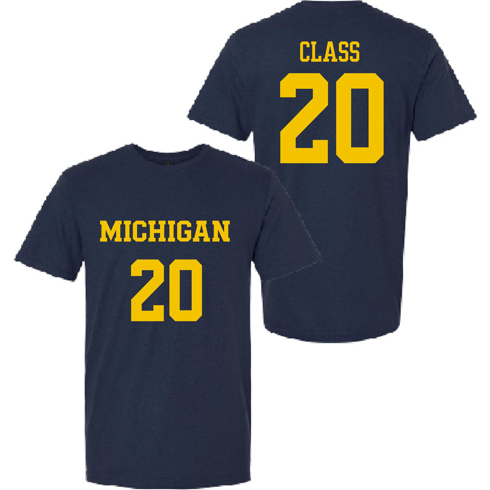 Valiant University of Michigan Lacrosse Ava Class #20 Jersey Tee
