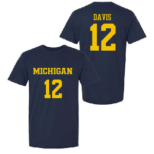 Valiant University of Michigan Lacrosse Lucy Davis #12 Jersey Tee