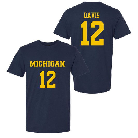 Valiant University of Michigan Lacrosse Lucy Davis #12 Jersey Tee