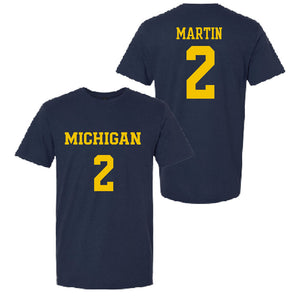 Valiant University of Michigan Lacrosse Zoe Martin #2 Jersey Tee