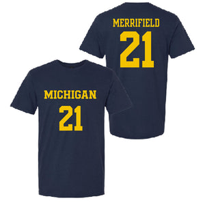 Valiant University of Michigan Lacrosse Katharine Merrifield #21 Jersey Tee