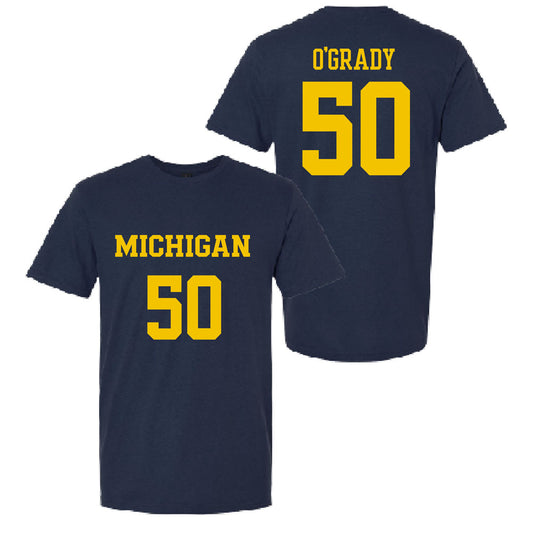 Valiant University of Michigan Lacrosse Erin O'Grady #50 Jersey Tee
