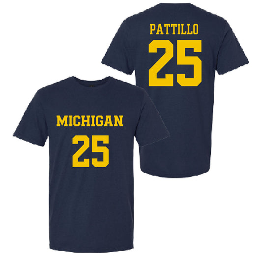 Valiant University of Michigan Lacrosse Emerson Pattillo #25 Jersey Tee